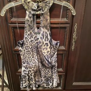 Venus-Animal print, foil color, halter top.
